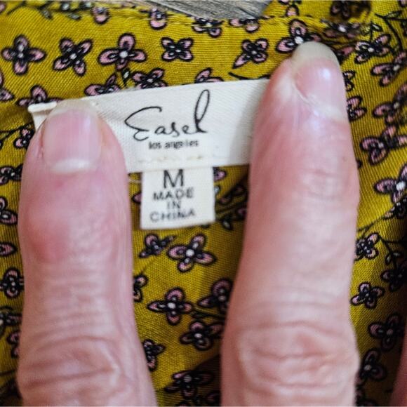 Easel Ruffled Tiered Long Sleeve Sundress Mini Babydoll Dress Boho Ditsy Floral - Picture 10 of 16